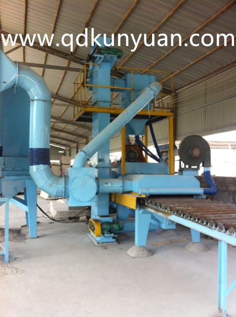 Stone pass-through shot blasting machine